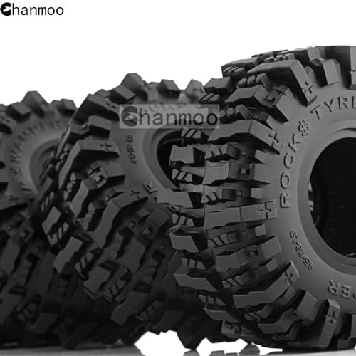 1.9 Crawler Tires 118mm 1/10 RC Rubber Mud Slingers Grappler Wheels Tyres For 1:10 Scale Rock Crawler Car Traxxas TRX4 RC4WD D90 Axial SCX10 II TF2 Gen8 Tamiya CC01 1.9" Beadlock Rims 4PCS
