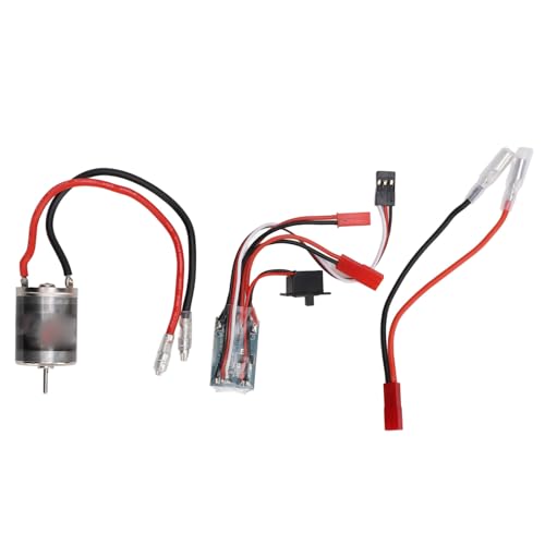 370 Brushed Motor ESC Combo, 31T High Stainless Steel Motor with 30A Brushed Electronic Speed Controller, for 1/16 1/18 Scale RC Cars