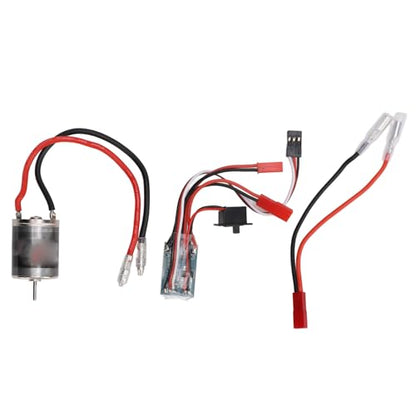 370 Brushed Motor ESC Combo, 31T High Stainless Steel Motor with 30A Brushed Electronic Speed Controller, for 1/16 1/18 Scale RC Cars