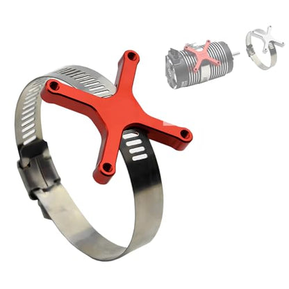 RC Motor Fan Base, Adjustable Diameter of 36-60mm, Suitable for 1/5 1/7 1/10 RC Motor Heat Dissipation Upgrade Components (red) - color: Red