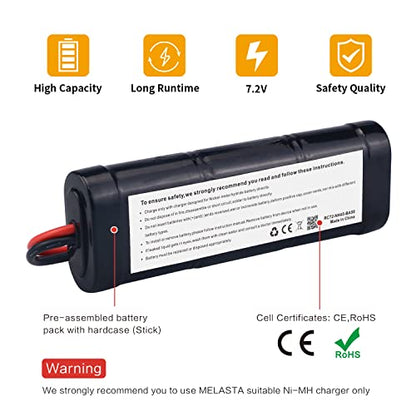 melasta 7.2V 5000mAh NiMH RC Battery for Redcat Racing – Banana Plug | High-capacity pack for Redcat Racing vehicles. Banana connector for secure fit. Long runtime rechargeable battery.