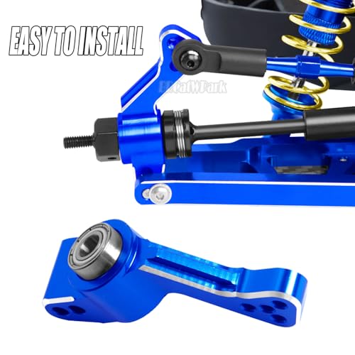 RC Aluminum Caster Block,Steering Blocks,C-Hubs Stub Axle Carriers w/Wheel Hex & Bearings Upgrades Part for 1/10 Slash 4X4 VXL/Rustler 4X4 VXL/Stampede 4WD VXL,Navy Blue