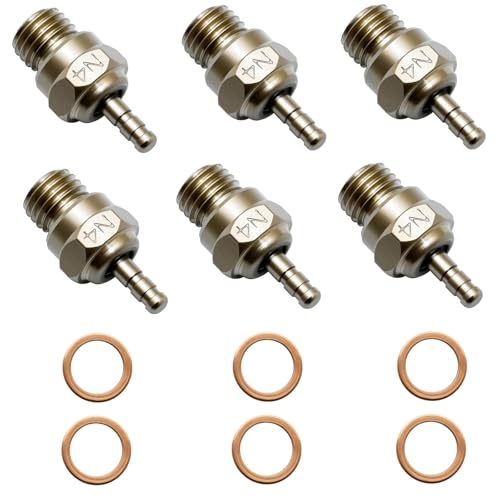 6Pcs N4 Super Duty Medium Glow Plug Compatible with HSP Traxxas 1/8 1/10 T-Maxx 2.5/3.3 RC Car, Replace for 3232X 70117