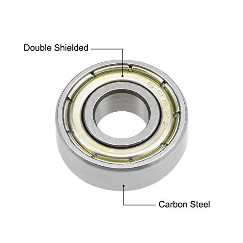 uxcell 696ZZ Deep Groove Ball Bearings Z2 6mm X 15mm X 5mm Double Shielded Carbon Steel 2pcs - size: 6mmx15mmx5mm