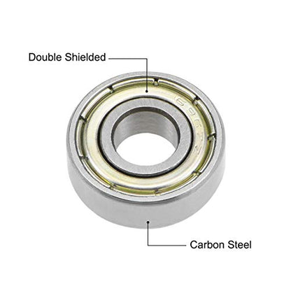 uxcell 696ZZ Deep Groove Ball Bearings Z2 6mm X 15mm X 5mm Double Shielded Carbon Steel 2pcs - size: 6mmx15mmx5mm