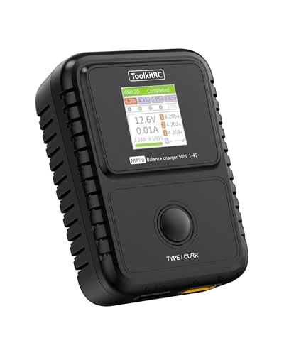 50W LiPo Balance Charger, 5A 2-4S RC Battery Charger Discharger for 2S 3S 4S LiPo/LiHV/Life Battery Smart Hobby Charger (M450)