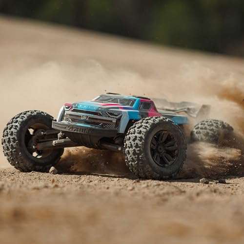 ARRMA RC Truck 1/8 KRATON 4X4 6S BLX BRUSHLESS V6 Speed Truck RTR (Lipo Battery and Charger Not Included) (Blue/Pink), ARA8608V6T2 - color: Blue/Pink