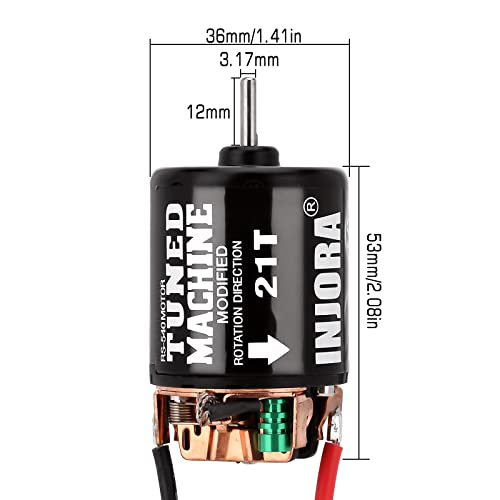 INJORA 540 Brushed Motor 35T Waterproof Motor for 1/10 RC Cralwer（21T） - size: 21T