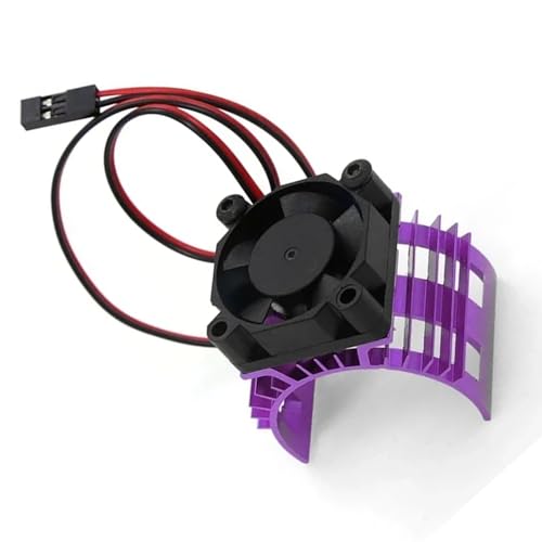 1/10 RC Aluminum Alloy Motor Heat Sink Heatsink with 5V Cooling Fan 30mm Upgrade Parts Replacement for 1/10 Truck Buggy Crawler Car 540 550 3650 Size Brushless Engine Motor