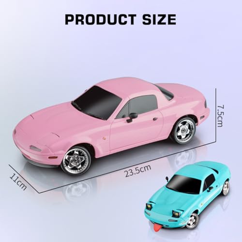 LD1804 1/18 Scale RC Drift Car, Mini Mazda MX-5 RC Model Car 2.4GHz RWD Miata RC Vehicles with Gyro for LED Lights for Adults Hobby Toys - color: Blue