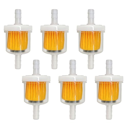 6 PCS Gas Inline Fuel Filters, 1/4 Inch Inline Auto Engine Fuel Filter Replacement with Magnet, Transparent Plastic Gas Filters Universal for Motorcycles Bikes Scooters ATVs