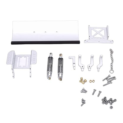 1/18 RC Metal Snow Plow, Alloy Replacement Snow Plow, Hydraulic Damping for RC Crawler Car with Shock Absorption for Winter Scenes & Obstacle Clearing (Silver) - color: Silver