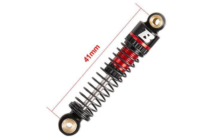Rc Car Parts for FCX24 FCX18 1/18 1/24 Upgrade Parts: 41mm Oil-Filled Aluminium Shocks (4 pcs) Red - color: Red