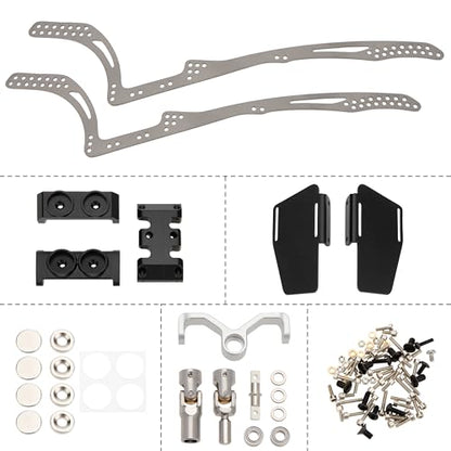 MEUS RACING Titanium LCG Chassis MD24 Chassis for Axial SCX24 1/24 RC Crawler Upgrades (MD24 Chassis) - color: Md24 Chassis
