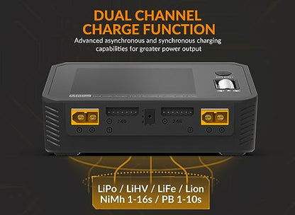 Lithium Battery Charger M6DAC AC200W Dual Battery Balance Charger | discharger for 1-6S LiPo LiHV LiFe Lion 1-10S PB 1-16S NiMh chargers 65W Phone Wireless Charging for RC plane car boat