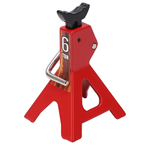 VGEBY RC Jack Stand, Adjustable Height Simulation Decorative Accessory Mini Lifting Jack for SCX10 D90 1/10 RC Car (Red)