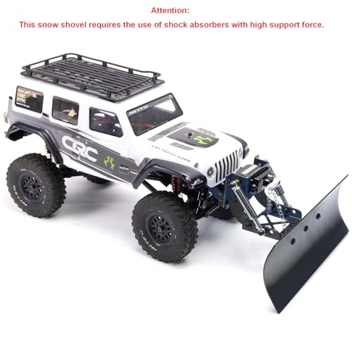 1/24 Snow Plow Kit Upgrade for SCX24 RC Cars | Fits SCX24 - Aluminum Upgrade - Replacement Parts - Black - color: Black