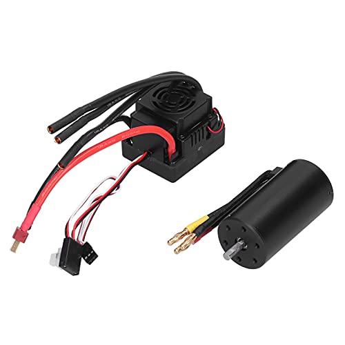 3670 2650KV Brushless Motor 120A ESC Combo High Power Brushless Motor System with Cooling Fan for 1/8 Scale RC Cars Aluminum Alloy Construction