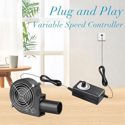 Wathai BBQ Air Mover Blower Fan 12V 97mm Centrifugal Fan 110V 120V 9733 | Dual Ball High Speed 3500CFM Variable speed fan for Charcoal Starter,Outdoor Cooking,Fireplace,Wood Stove - style: 9733 110V-240V