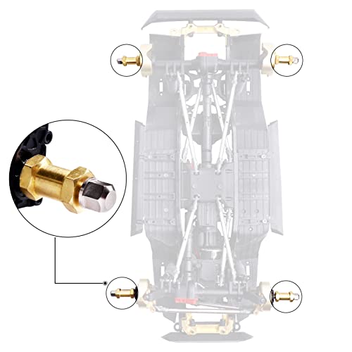 4pcs 12mm Brass Wheel Hex Hub Offset Extension Hex Drive Adapter Combiner Coupler Conversion for 1/10 RC Crawler Axial SCX10 CC01 Jeep Wrangler D90 Wraith (20mm) - size: 20mm