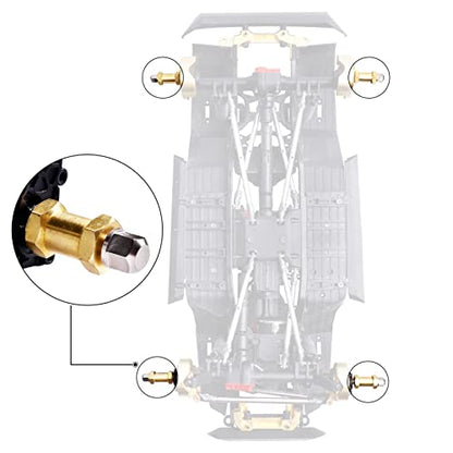 4pcs 12mm Brass Wheel Hex Hub Offset Extension Hex Drive Adapter Combiner Coupler Conversion for 1/10 RC Crawler Axial SCX10 CC01 Jeep Wrangler D90 Wraith (20mm) - size: 20mm