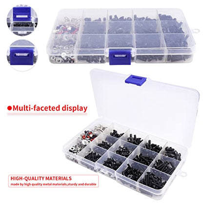 532pcs RC Screw Kit Universal Metal Hardware Fasteners Assortment Set with Screw Tray for 1/8 1/10 1/12 1/16 Scale Traxxas Axial Arrma Redcat Losi HPI RC Cars Trucks Crawlers