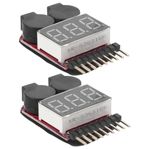Angoily 2pcs Lipo Battery Voltage Tester Alarm Accurate Low Voltage Monitor for Rc Batteries Versatile for Optimal Performance