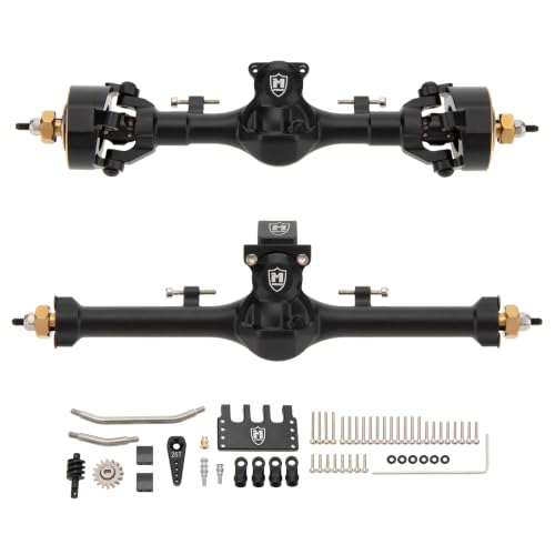 MEUS RACING SCX24 Metal V3 Isokinetic Axles +9MM with 3-Section CVD for Axial 1/24 SCX24 - color: Black