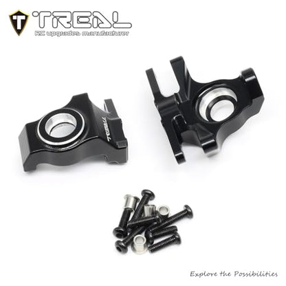 Treal High-Strength 7075 Aluminum Front Knuckles (2pcs Set) CNC Machined Upgrades, Compatible with Vanquish H10 Optic RC Crawler(Black) - color: Black