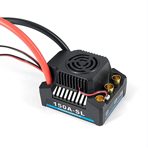 150A Brushless ESC, 2-4S LiPo Sensorless Electronic Speed Controller with 5A/5.8V BEC for 1/8 RC Car Truck Buggy Off-Road Car