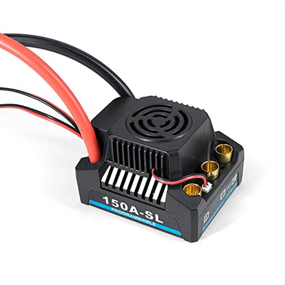 150A Brushless ESC, 2-4S LiPo Sensorless Electronic Speed Controller with 5A/5.8V BEC for 1/8 RC Car Truck Buggy Off-Road Car