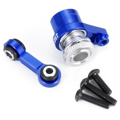 Fixed Link Steering 25T Servo Arm for Tra-xxas Mini Maxx 2S XRT | 1/16 RC Car Blue Aluminum Upgrade Parts - color: Blue