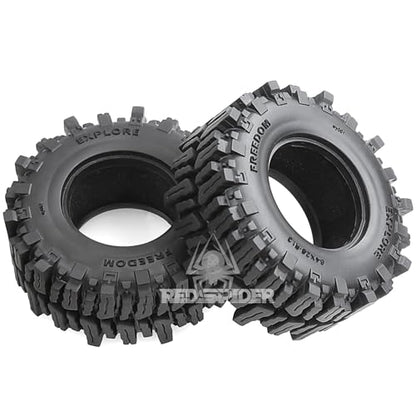REDSPIDER RC 1.3inch Crawler Tires 64mm * 26mm Mud Slingers X Super Soft Sticky Tyres For RC 1/24 1/18 Scale Crawler TRX4M SCX24 FCX24 FCX18 (Tire) - color: Tire