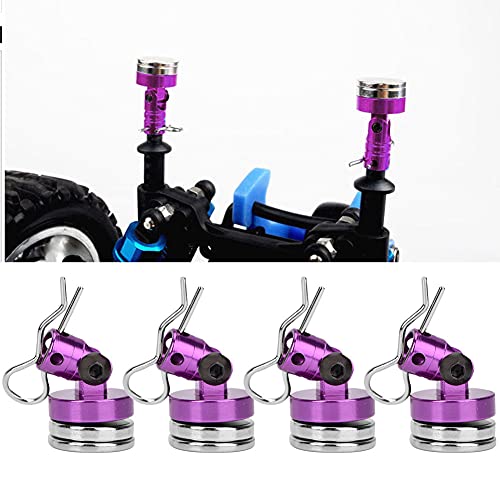 Magnetic Body Mount Kit, Invisible Magnetic Shell Post Mounting Set for SCX10 4W D HSP 1 10 RC Car, Aluminum Alloy Body Post with Slotting Design (Purple) - color: Purple