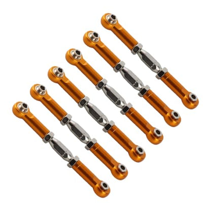 Tbest RC Pull Rod, 6Pcs Adjustable Servo Links Tie Rod Aluminum Alloy Turnbuckle Rod Linkage Set for RC Hobby Car Model(Gold)