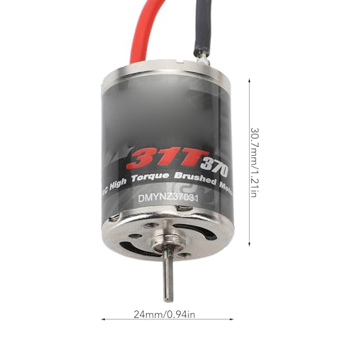 RC 370 Brushed Motor, 31T Speed High Torque Low Noise RC 370 Water Proof Universal Motor forAxialSCX24 1/18 1/24 Remote Control Car Upgrade