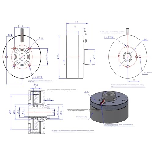 2804 Brushless Outrunner Hollow Shaft DC Motor Kit with AS5600 Magnetic Encoder & SimpleFOC Mini Driver Board for Gimbal Drones | Brushless DC Outrunner with Hollow Shaft, 300 g·cm Torque, SimpleFOC Mini Driver for Gimbal Drones