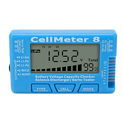 LiPo Charger RC Charger Lipo Battery Balance Charger RC Car Battery Charger Discharger 2-8S for Li Po Li Ion Li Fe Smart Battery Balance Discharger Servo Tester (Blue) - color: Blue