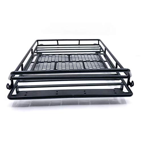 DKKY Luggage Carrier Roof Rack with LED Light Bar for 1/10 RC Crawler Car Axial SCX10 90046 TRX4（245 X 150mm）