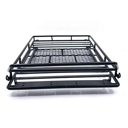 DKKY Luggage Carrier Roof Rack with LED Light Bar for 1/10 RC Crawler Car Axial SCX10 90046 TRX4（245 X 150mm）