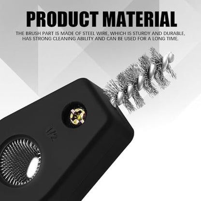 4 in 1 Car Battery Cleaning Brush, Battery Terminal Cleaner, Anti-Rust Auto Battery Cleaner Brush Tool with Steel Wire, Vehicle Battery Terminals Machine Parts Cleaning Tool for Cars (Black) - color: Black
