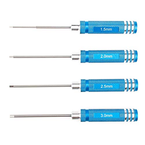 Share Goo H1.5mm 2.0mm 2.5mm 3.0mm Handle Allen Hex Screwdrivers Key Driver Tool Kit Compatible with RC Car Truck FPV Helicopter Drone(Blue) - color: Blue