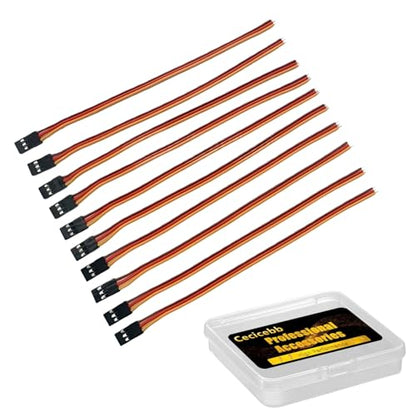 10 Pieces 3-Pin Servo Extension Cable Servo Extension Cord RC Wire Cable Connectors Compatible with RC JR Car Airplanes Drone