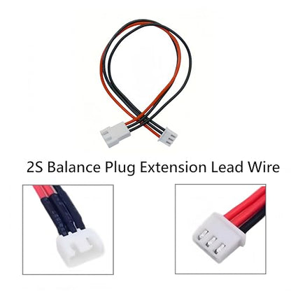 JST-XH 2S Balance Plug Extension Lead Wire 200mm 22AWG Silicone for LiPo Battery Balance Charging 6 Pieces