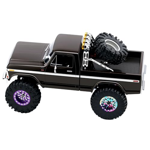 Aluminum Roll Bar with 4 LED Light Bar Roof Lamp Set for 1/18 TRX4M F-150 High Trail Crawler Truck,Chrome(2.0 Upgrade Version) - color: Chrome