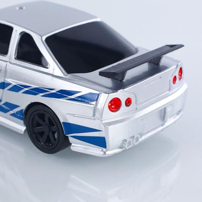 1:43 RC Drift Car 4WD High Speed Racing Vehicles 4304A 2.4GHz RTR Mini Car Model Radio Battery Lights Gyroscope Hobby Grade Model Birthday for Ages 14+ - color: Silver and Blue