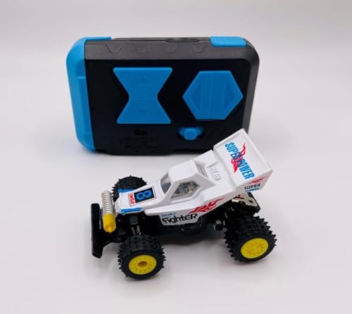 Mini RC Buggy Off-Road 1:64 Scale Upgraded 2.4G 5-Channel 7CM RC Radio Wireless Remote Control Car Coke Can Micro Racing Pocket Portable Truck for Multi-Users (White) - color: White-buggy