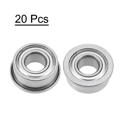 uxcell F685ZZ Flanged Ball Bearing 5x11x5mm Double Shielded Chrome Steel Flange Bearings, 20pcs - size: 5x11x5mm