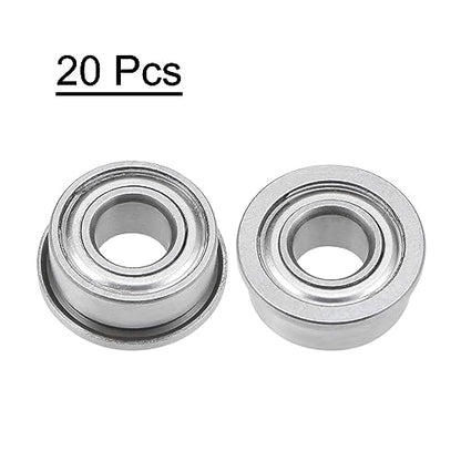 uxcell F685ZZ Flanged Ball Bearing 5x11x5mm Double Shielded Chrome Steel Flange Bearings, 20pcs - size: 5x11x5mm