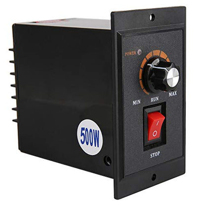 Walfront AC Motor Speed Controller 220V 50/60Hz Single Phase Electric Motor Speed Regulator with Adjustable Rotary Switch(500W)